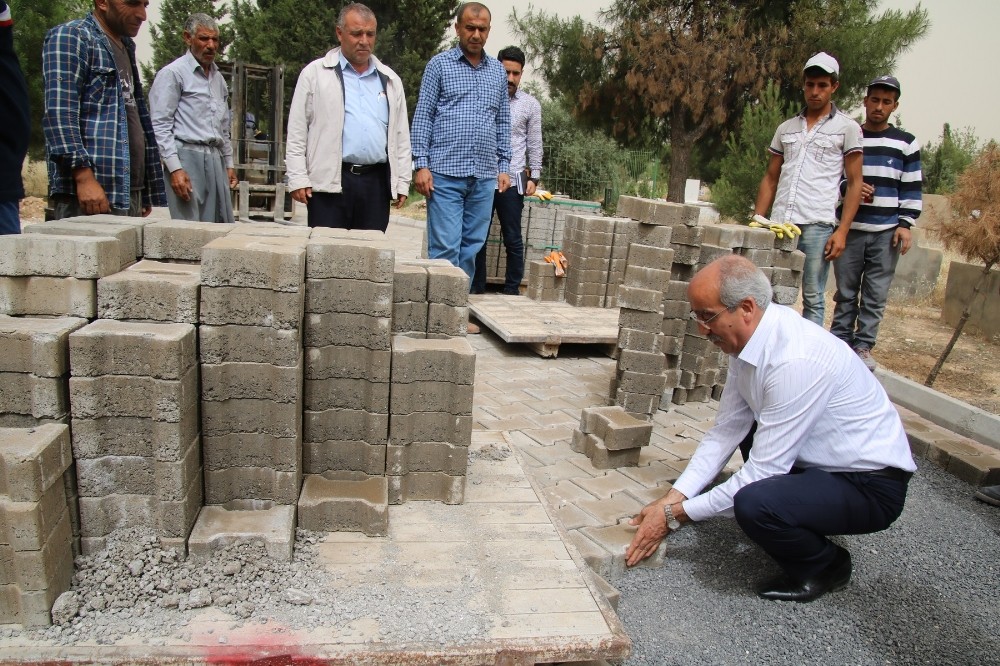 Ceylanpınar ilçe mezarlığında bakım onarım devam ediyor