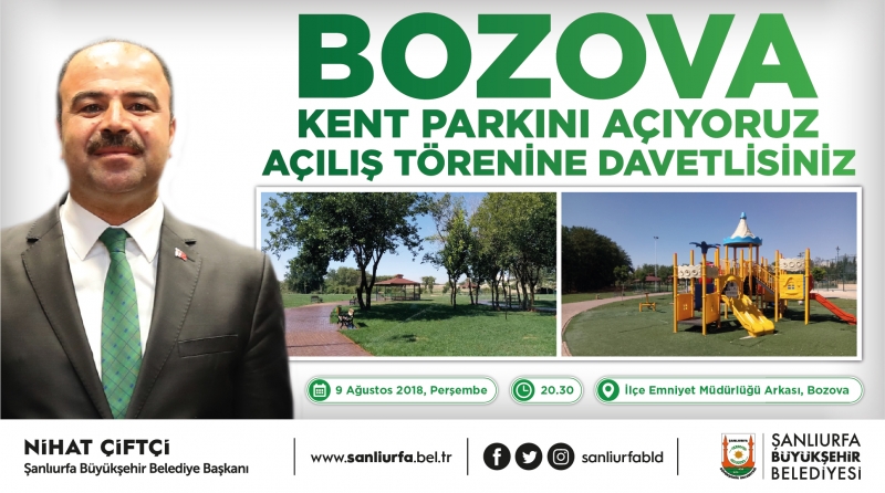 Bozova Kent Parkı İle Semt Pazarı Hizmete Sunuluyor