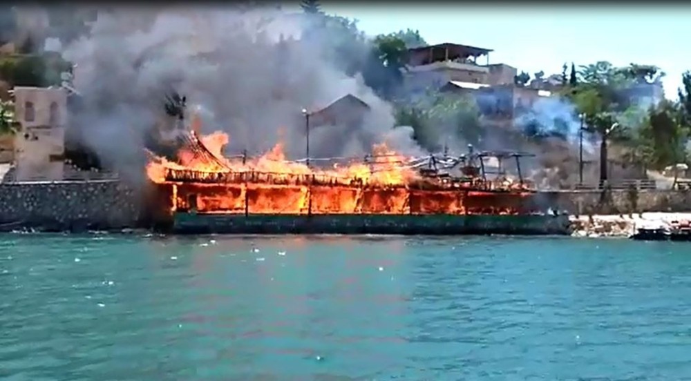 Restoran yangını kamerada