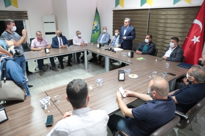 BAŞKAN BEYAZGÜL'DEN ŞANLIURFASPOR YÖNETİMİNE ZİYARET