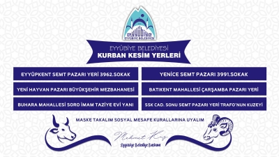 EYYÜBİYE’DE KURBAN SATIŞ VE KESİM YERLERİ BELİRLENDİ.
