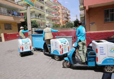 Haliliye Belediyesinden Bisikletli İlaçlama Timi