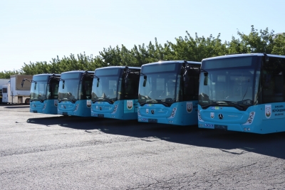 TOPLU TAŞIMADA KULLANILACAK YENİ OTOBÜSLER KENTE GELMEYE BAŞLADI