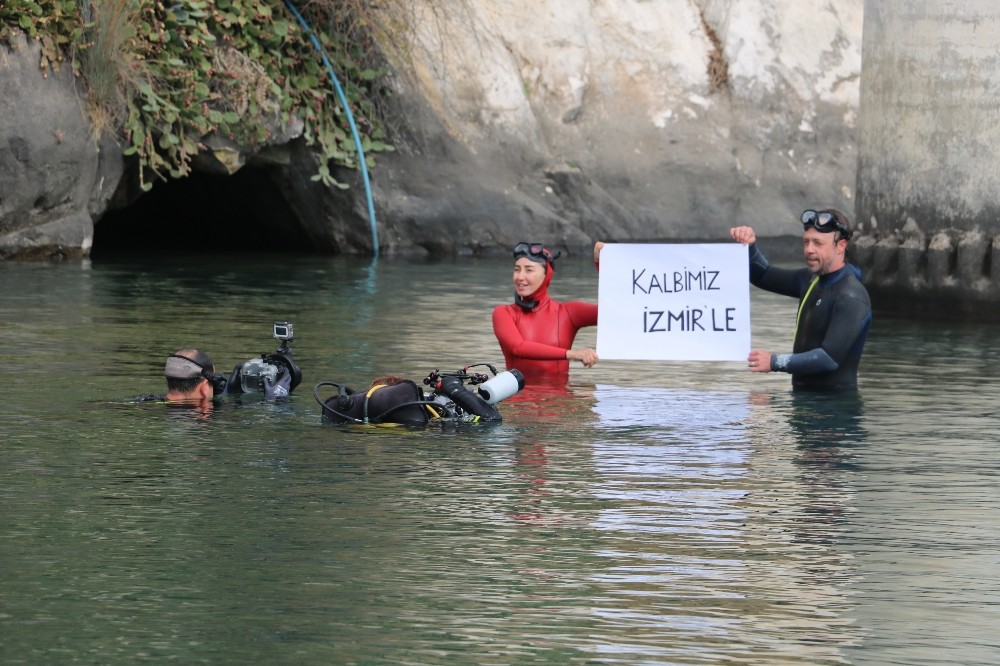 Dalış rekortmeni nefesini depremzedeler için tuttu