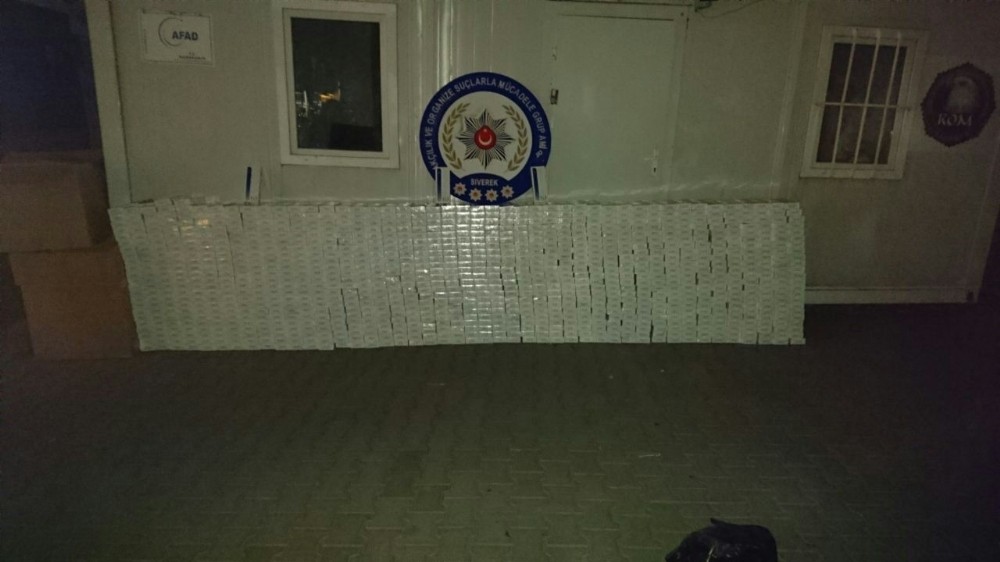 Siverek’te 10 bin paket kaçak sigara ele geçirildi