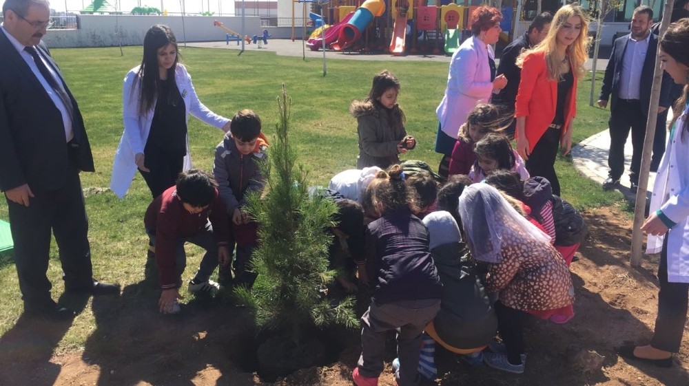 Minik eller toprakla buluştu