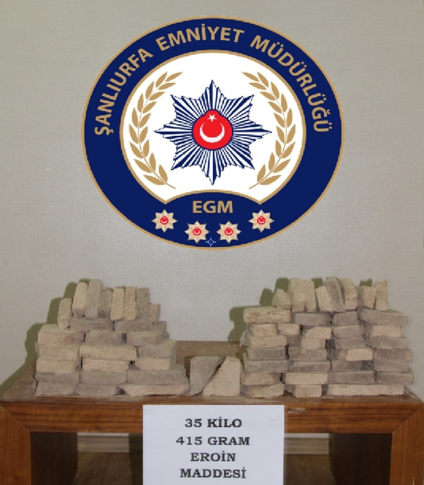 Şanlıurfa’da 35 kilo eroin ele geçirildi