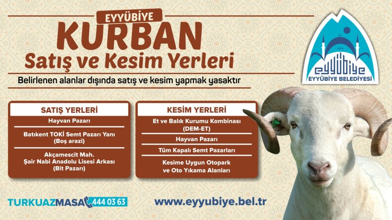 Eyyübiye’de Kurban Satış ve Kesim Yerleri Belli Oldu: Kurallara Uymayanlara Ceza Yağacak
