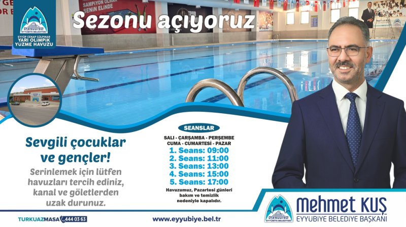Eyyübiye Belediyesi Yüzme Havuzunda Sezon Açılıyor