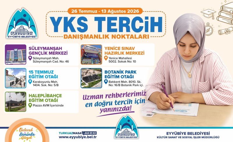 Eyyübiye Belediyesi’nden Ücretsiz YKS Tercih Danışmanlığı