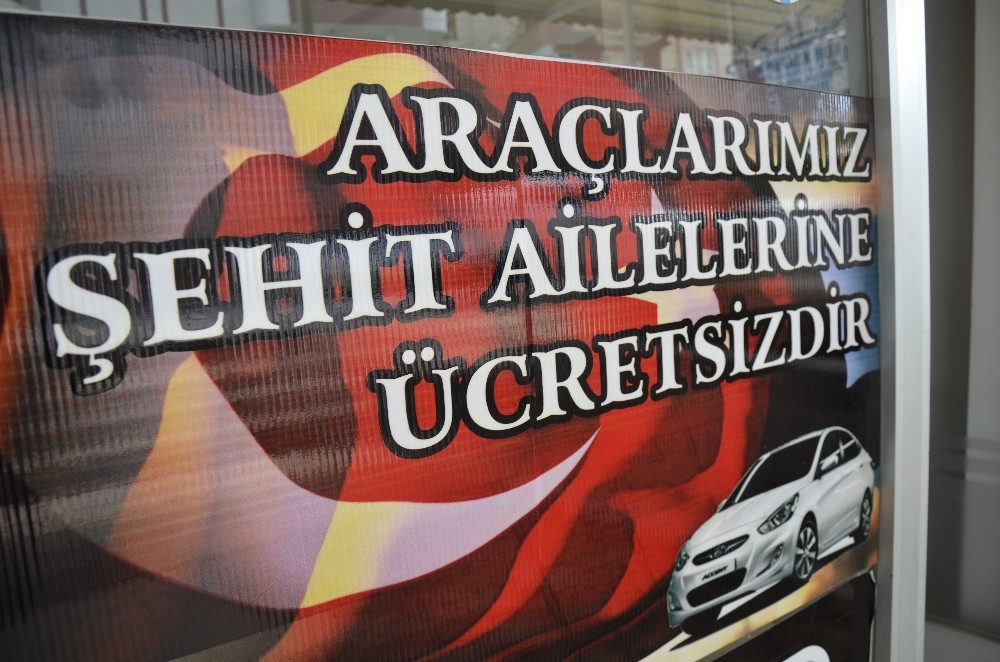 Kiralık araçları şehit ailelerine ücretsiz veriyor