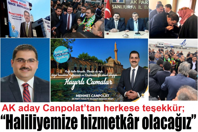 AK aday Canpolat’tan herkese teşekkür;