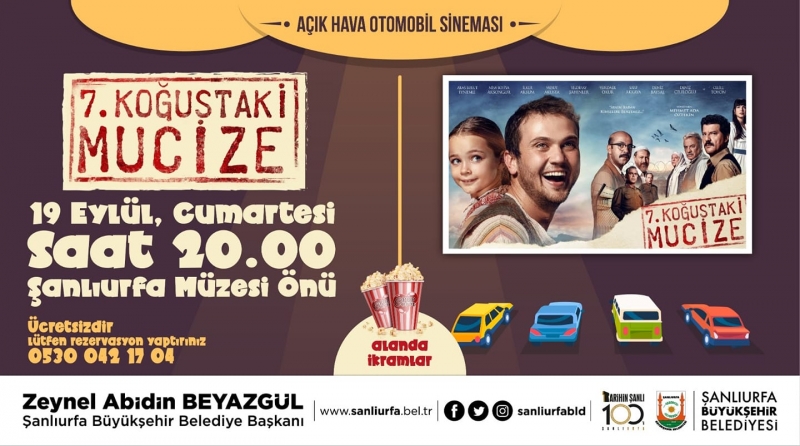 ARABADA SİNEMA ETKİNLİĞİNDE "7. KOĞUŞTAKİ MUZİCE" FİLMİ İZLETTİRİLECEK