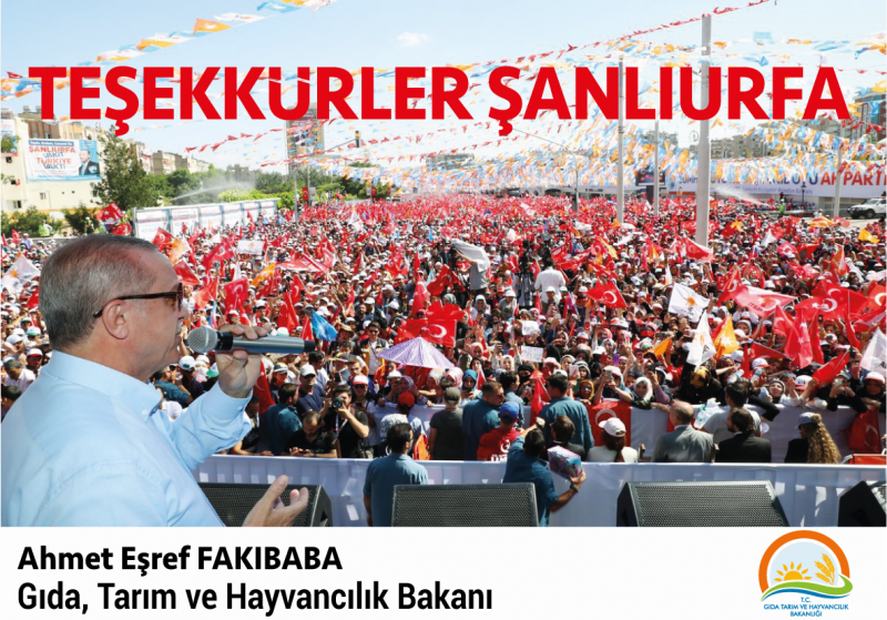 Bakan Fakıbabadan Şanlıurfa Halkına Teşekkür