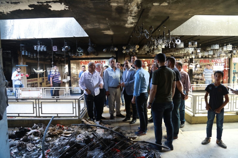 Başkan Çiftçi Yangın Çıkan Hanı İnceledi