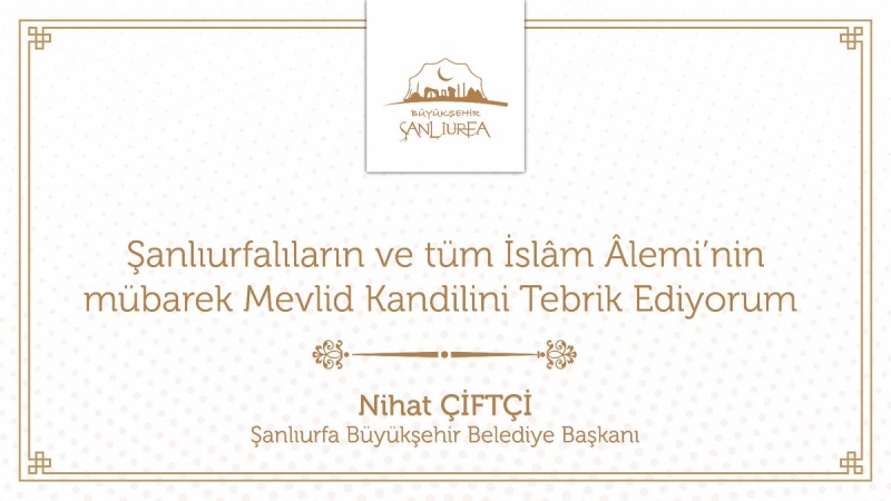 Başkan Çiftçi'den Mevlid Kandili Mesajı