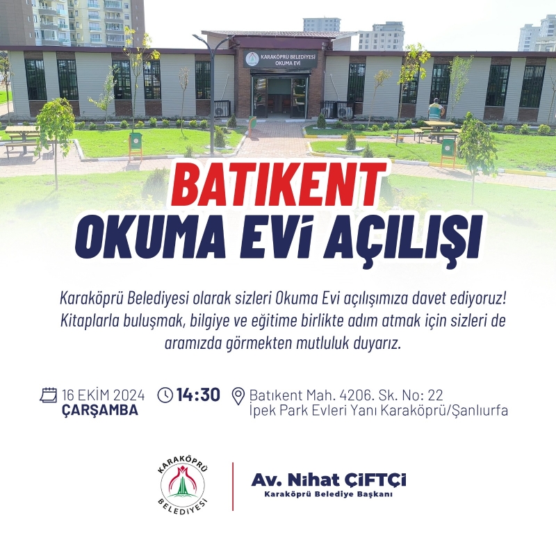BATIKENT OKUMA EVİ AÇILIŞA HAZIR