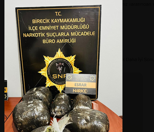 Birecik’te 7 kilo 360 gram esrar maddesi ele geçirildi