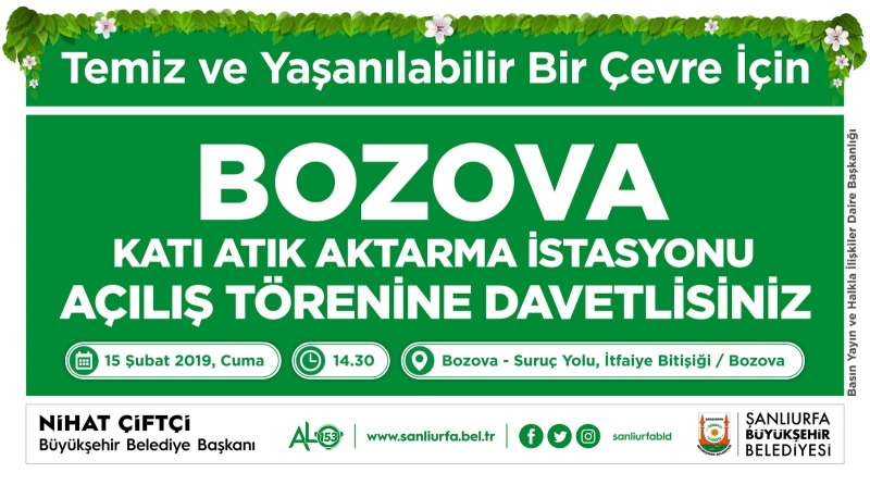 Bozova Katı Atık Aktarma İstasyonu Hizmete Sunuluyor