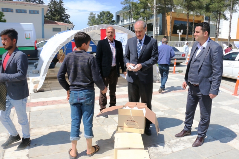 BÜYÜKŞEHİR, AKÇAKALE'DE DE DEZENFEKTE İSTASYONU KURDU