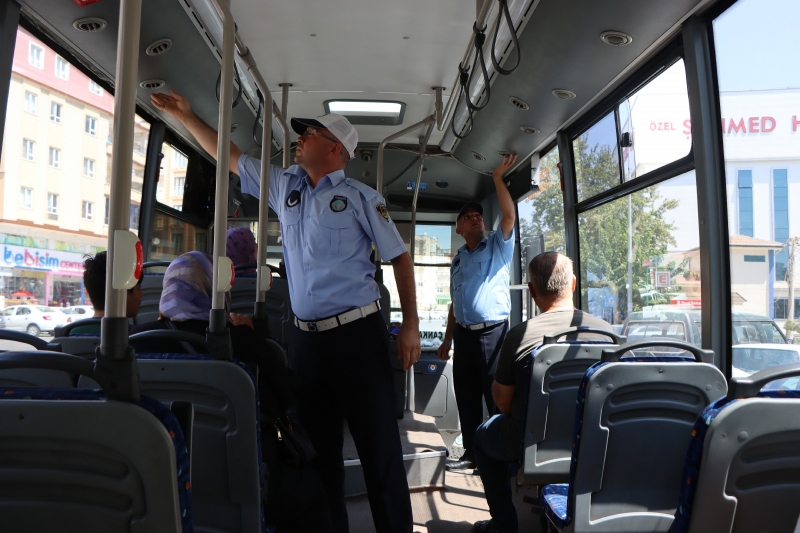 BÜYÜKŞEHİR ZABITA’DAN OTOBÜSLERDE KLİMA DENETİMİ