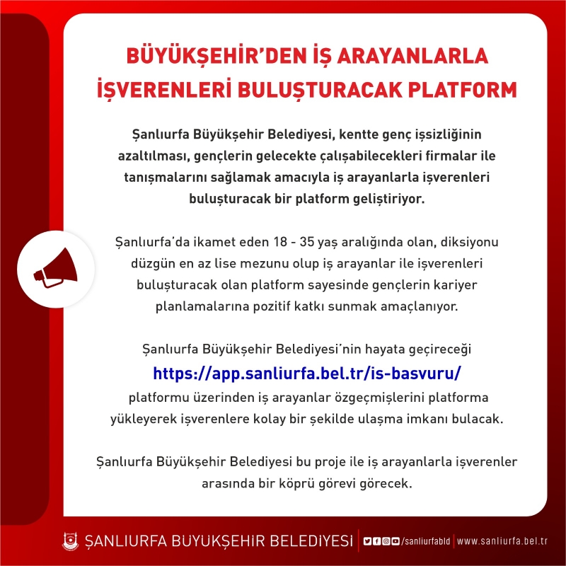 BÜYÜKŞEHİR’DEN İŞ ARAYANLARLA İŞVERENLERİ BULUŞTURACAK PLATFORM
