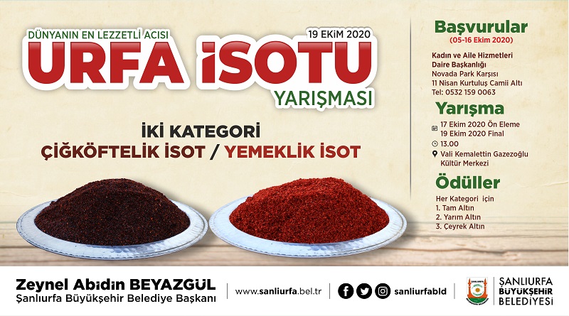 BÜYÜKŞEHİR'DEN ÖDÜLLÜ 'URFA İSOTU' YARIŞMASI