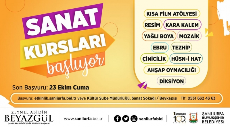 BÜYÜKŞEHİR'İN SANAT KURSLARI BAŞLIYOR