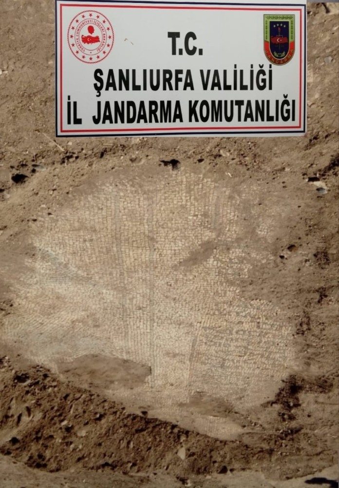 Roma Dönemi’ne ait mozaikleri sökmeye çalışırken jandarmaya yakalandılar