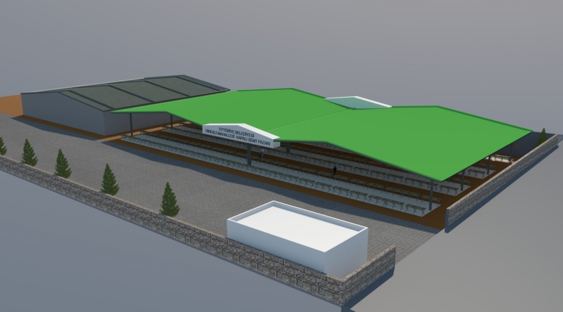 Direkli’ye kapalı semt pazarı kazandırılıyor