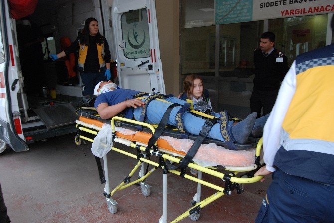 Takla atan otomobildeki 4 kişi yaralandı