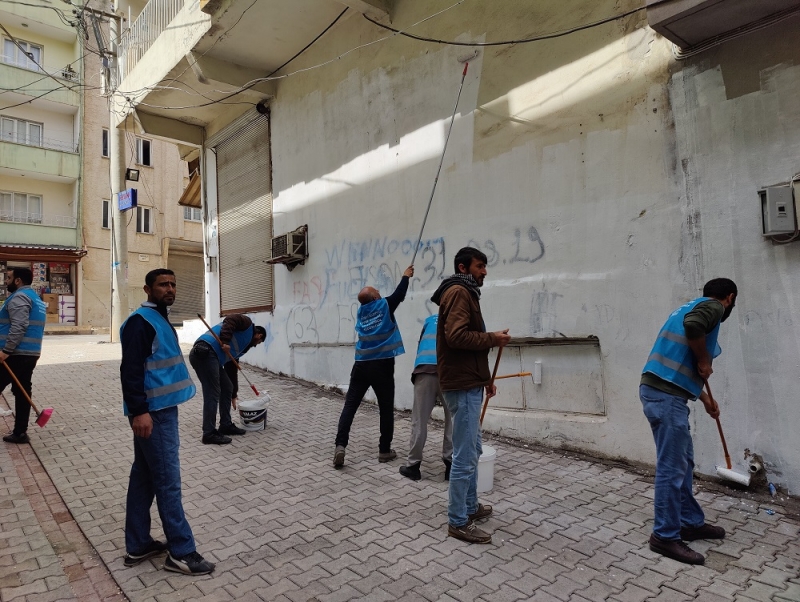 Eyyübiye’de Sel Basan Sokaklar Boyanıyor