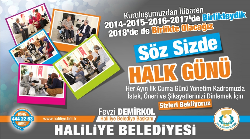 Haliliye'de Halk Günü 5 Ekim’de