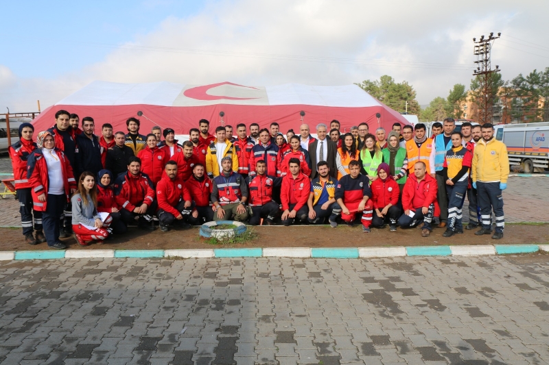 İl Sağlık müdürlüğü Tarafından Deprem tatbikatı gerçekleştirildi.