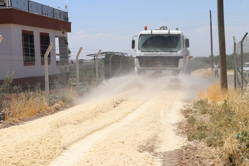 Karaköprü kırsalında stabilize yol çalışması