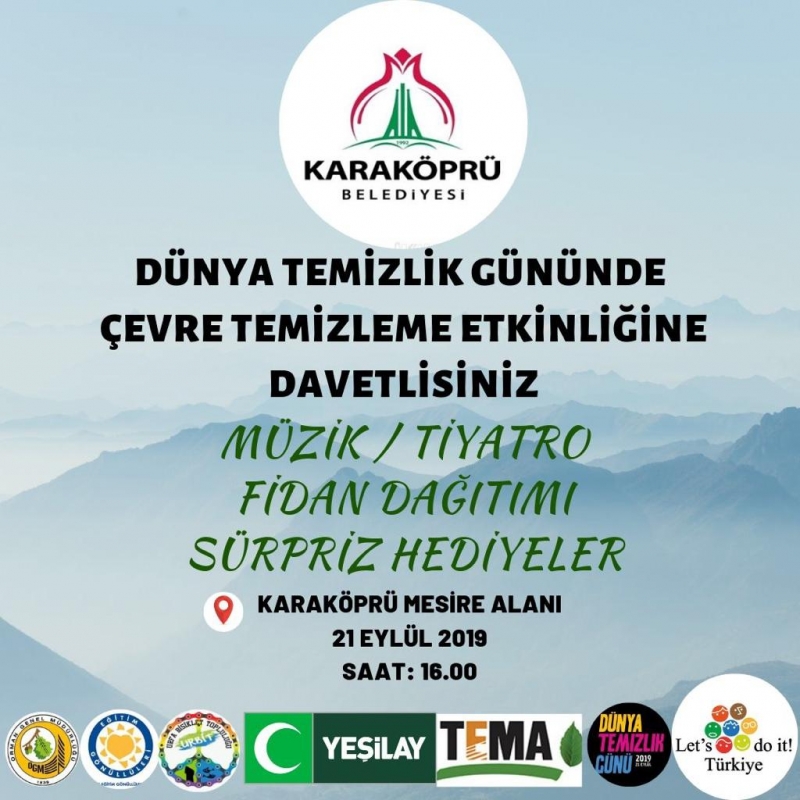 KARAKÖPRÜ'DE DÜNYA TEMİZLİK GÜNÜ KUTLANACAK