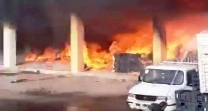 Şanlıurfa hal pazarında yangın