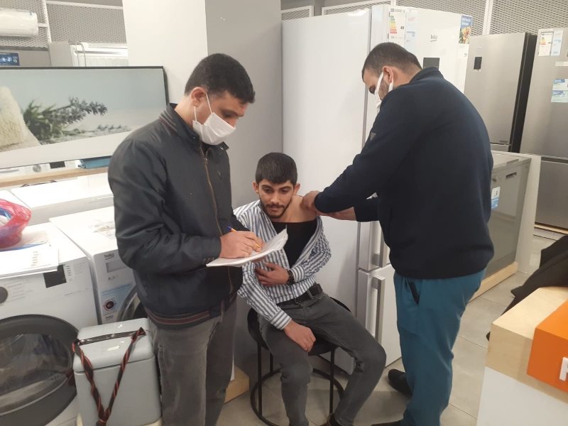 Şanlıurfa Haliliye de esnafa Aşı yapıldı