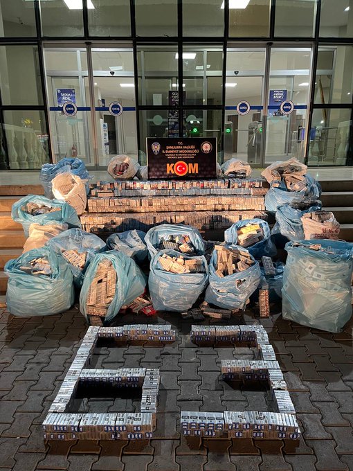 Şanlıurfa’da 16 bin 370 paket kaçak sigara ele geçirildi