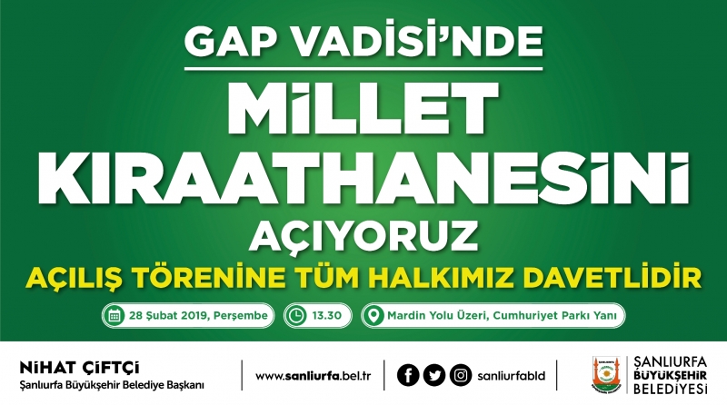 Şanlıurfa'da Millet Kıraathanesi Açılıyor