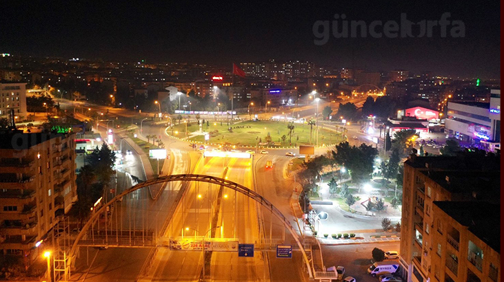 Şanlıurfa’da yeni yıl sessizliği havadan görüntülendi