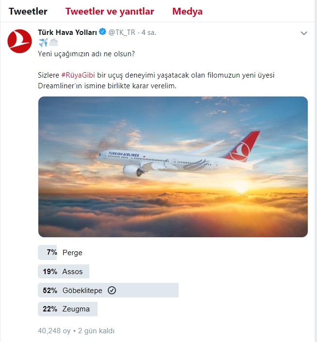 Vali Erin THY’nin Yeni Uçağının İsmi İçin Oy İstedi