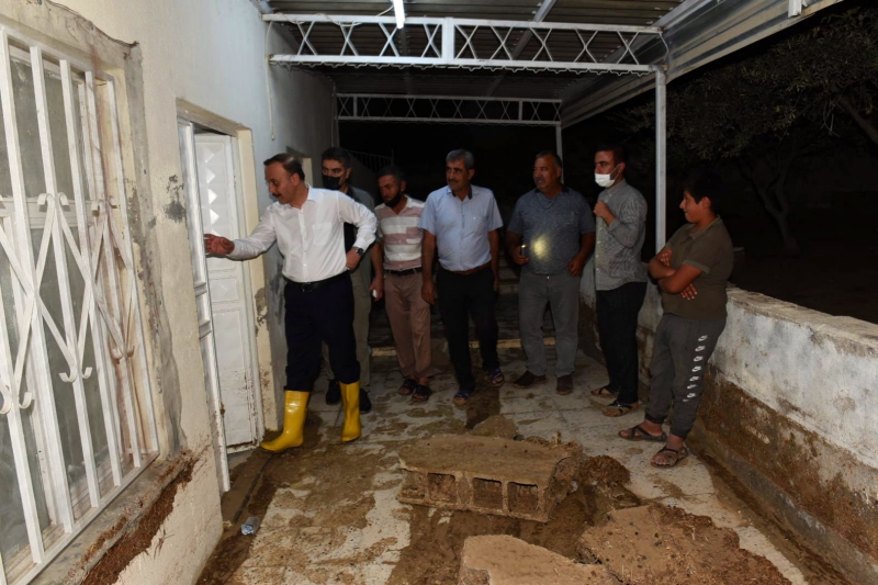 Vali Erin, yağıştan etkilenen bölgeleri inceledi