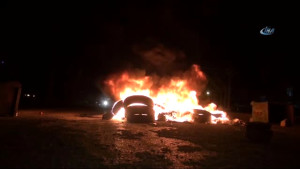 Yakılan Lastikler Polisi Harekete Geçirdi